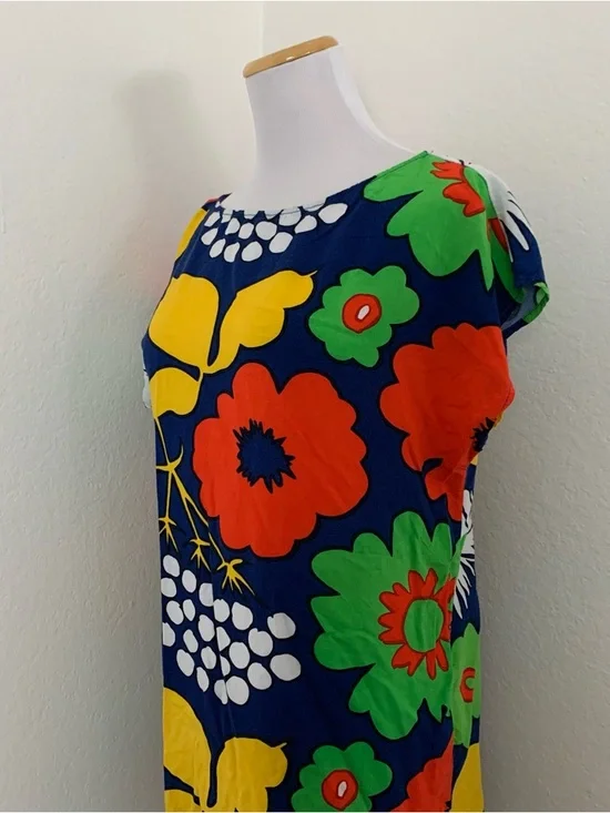 Marimekko For Target Floral Shift Dress Size small Bold Colorful Mod 100% rayon - Picture 4 of 15